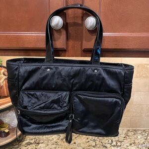 Furla Black Nylon Logo Tote Bag